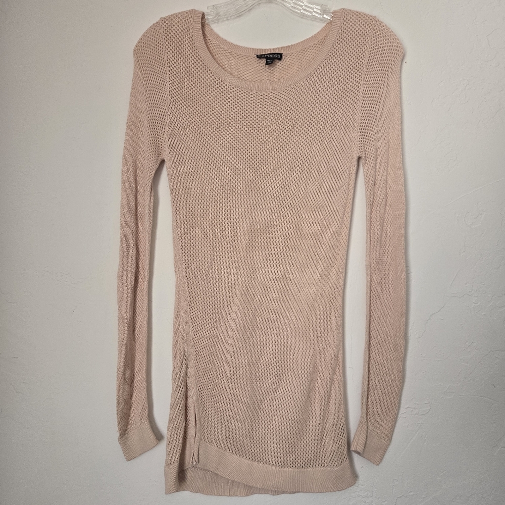 Express Cream Open Knit Sweater Sz XS
